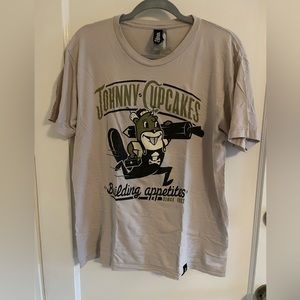 Johnny Cupcakes Beaver Building Appetite Grey T-Shirt Size Men’s Large
